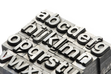 Letterpress - block letter English alphabet and number