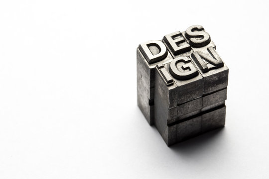 Design word, letterpress block letter
