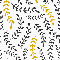 Hand Drawn Style Laurels Seamless Pattern