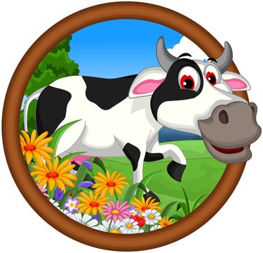 cow cartoon posing