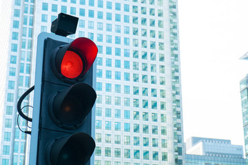 Red Traffic Light in the city..