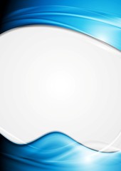 Bright vector flyer with blue waves