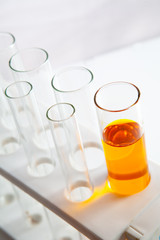 Refinery Laboratory Lab Tube, white background..