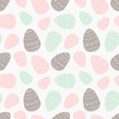 Hand Drawn Easter Eggs Pattern