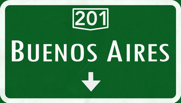 Buenos Aires Argentina Highway Road Sign
