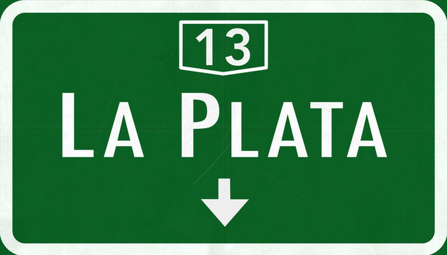 La Plata Argentina Highway Road Sign