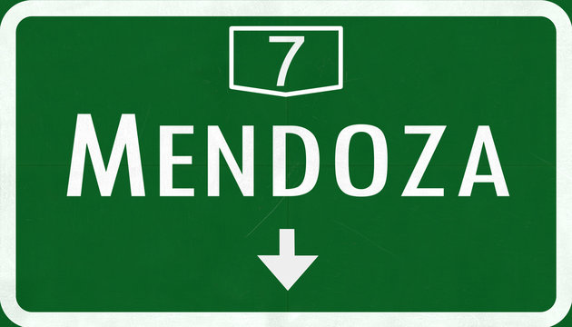 Mendoza Argentina Highway Road Sign