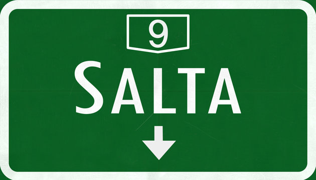 Salta Argentina Highway Road Sign