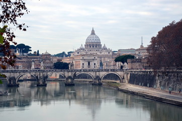 Fototapeta na wymiar Rome, Italy. View on Ponte Sant'Angelo
