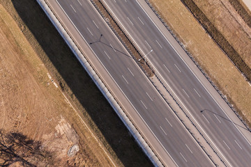 aerial view of highway