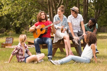 Happy friends in the park