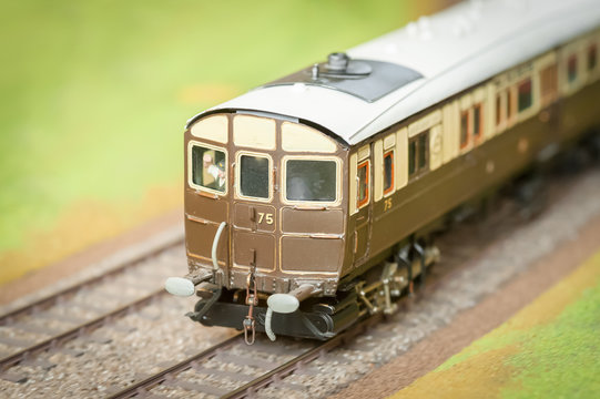 vintage model train carriage closeup