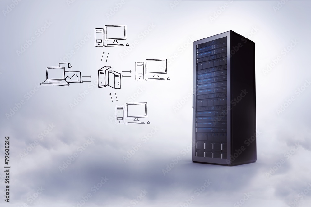 Poster Composite image of cloud computing doodle