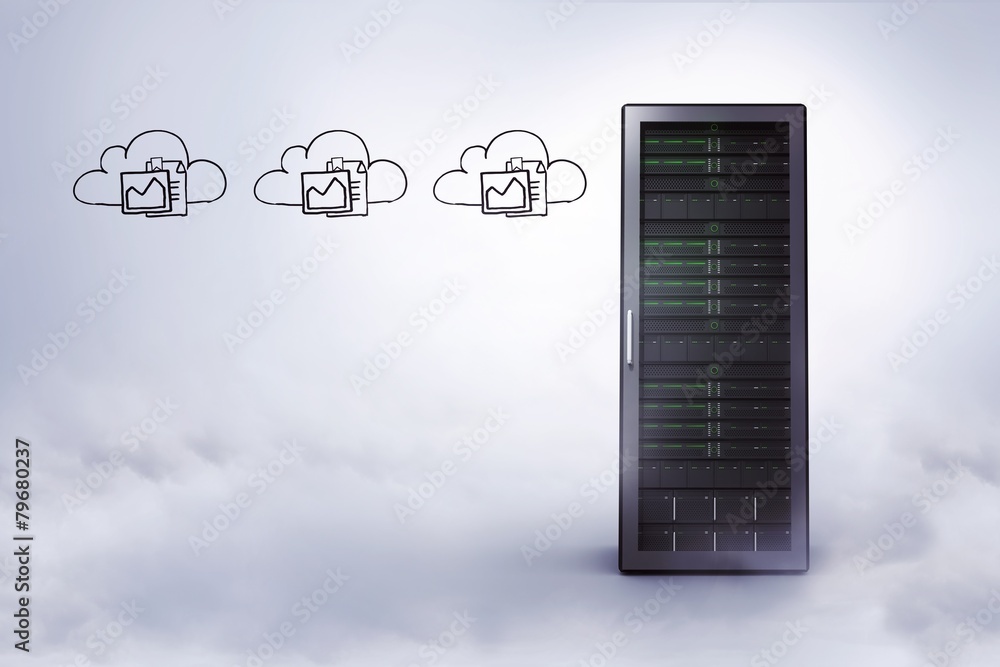 Poster Composite image of cloud and files