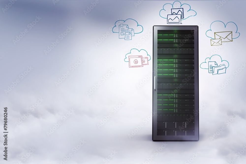 Poster Composite image of cloud computing doodle