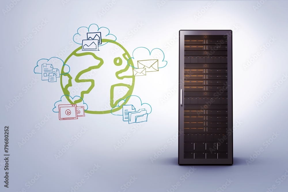 Aufkleber Composite image of cloud computing doodle