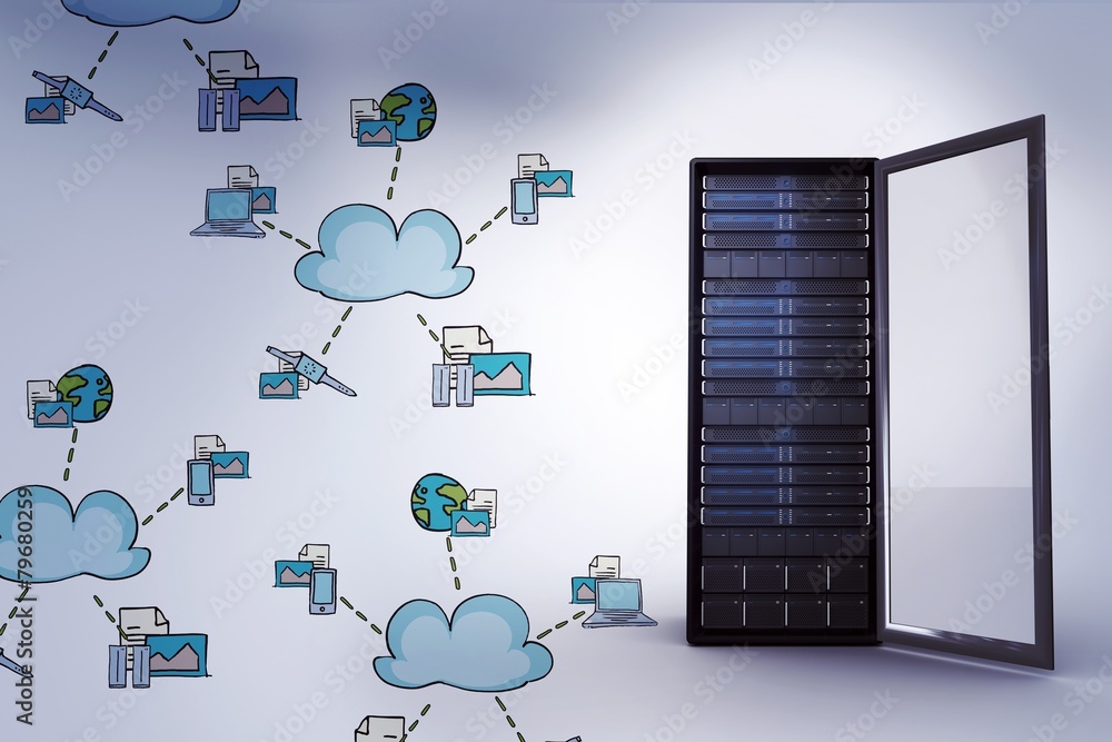 Poster Composite image of cloud computing doodle