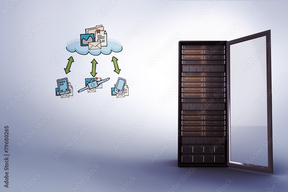 Poster Composite image of cloud computing doodle