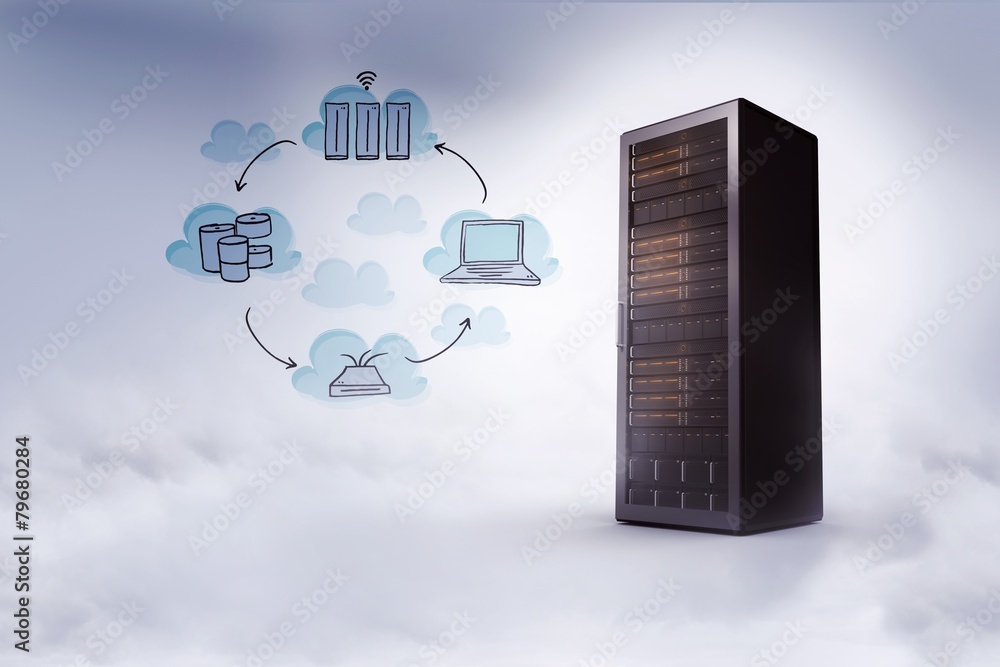 Poster Composite image of cloud computing doodle