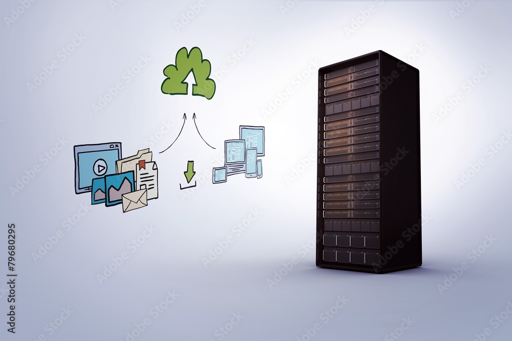 Poster Composite image of cloud computing doodle