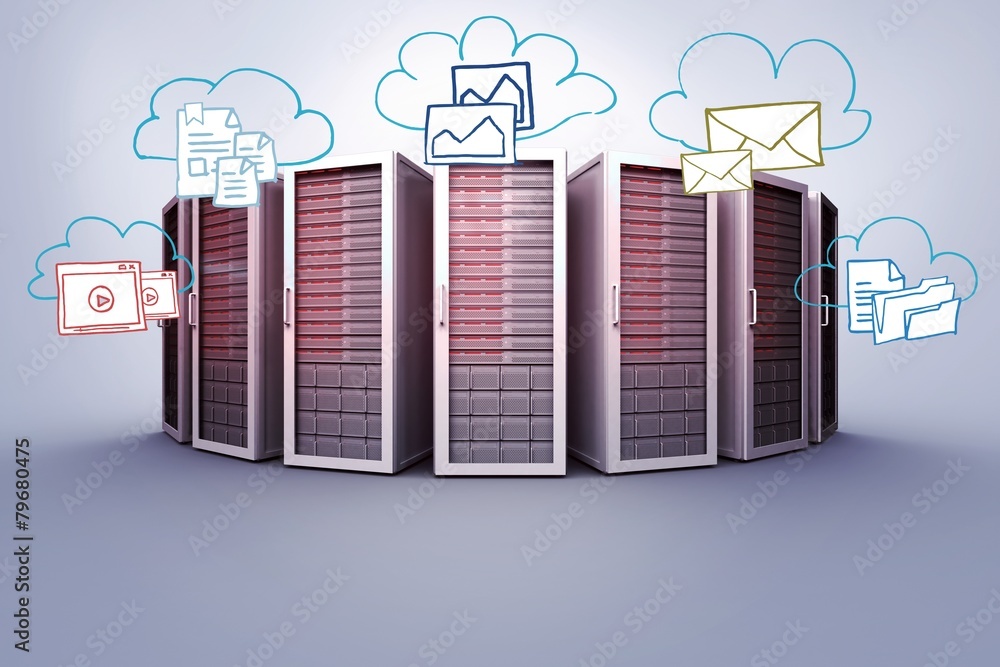 Poster Composite image of cloud computing doodle