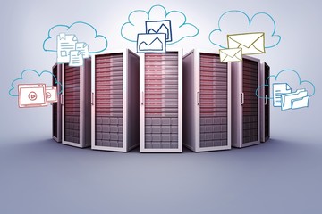 Composite image of cloud computing doodle