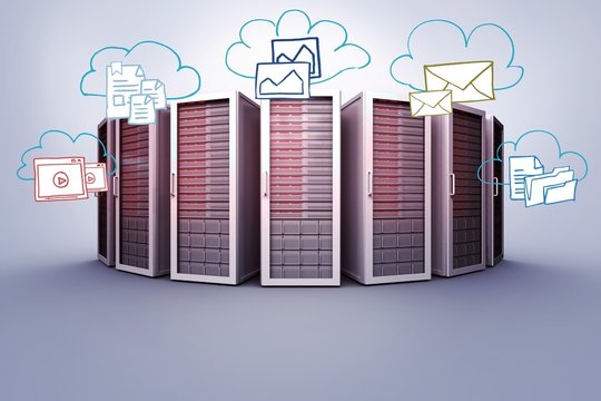 Composite image of cloud computing doodle
