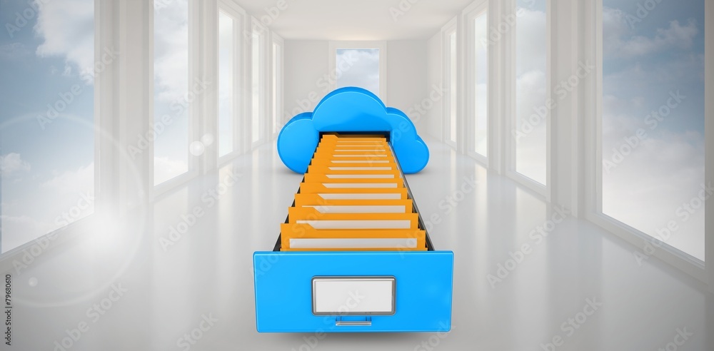 Poster Composite image of cloud computing drawer