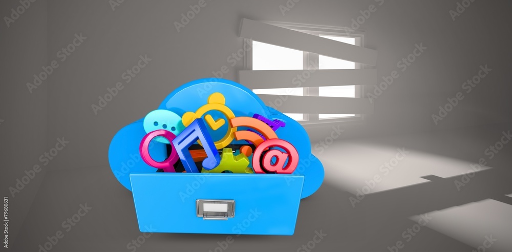 Poster Composite image of cloud computing drawer