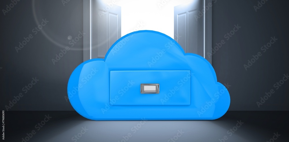 Poster Composite image of cloud computing drawer