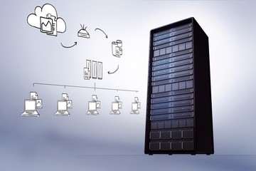 Composite image of cloud computing doodle