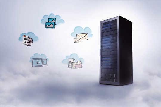 Composite image of cloud computing doodle