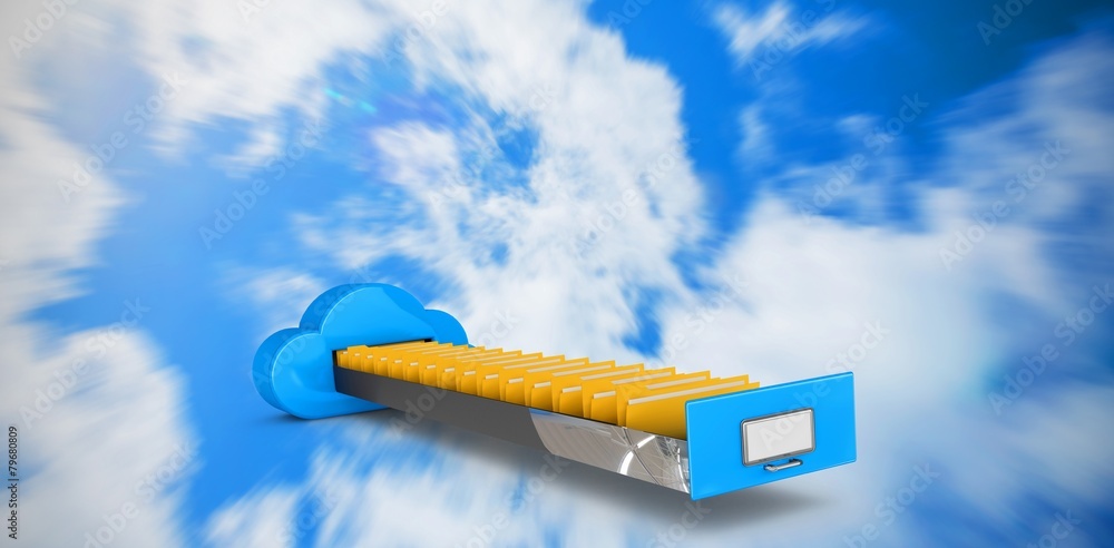 Poster Composite image of cloud computing drawer