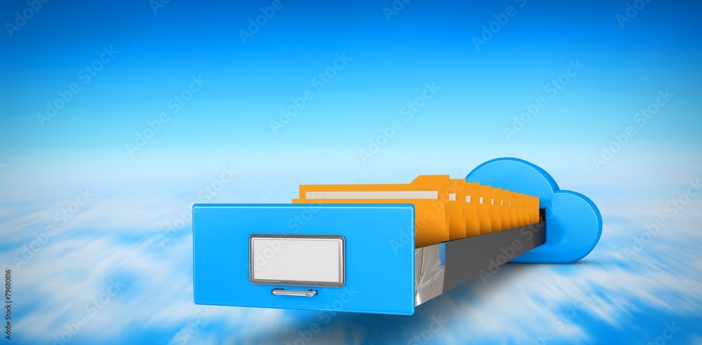 Poster Composite image of cloud computing drawer
