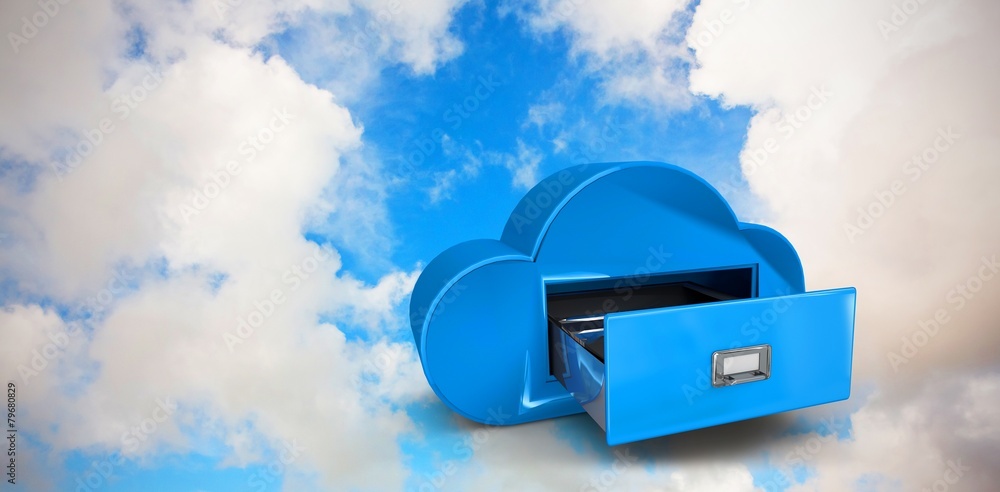 Poster Composite image of cloud computing drawer