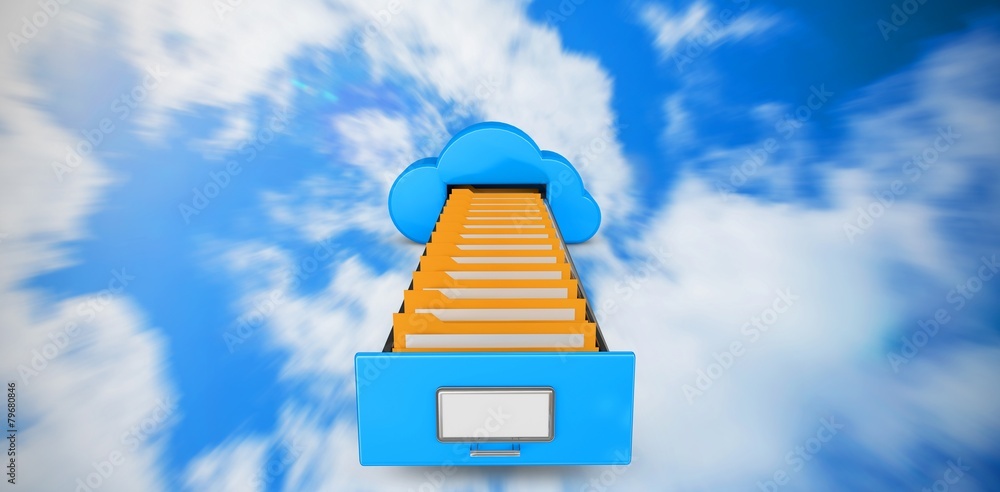 Poster Composite image of cloud computing drawer