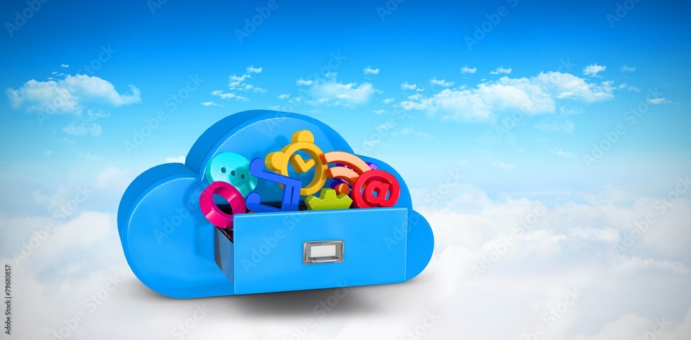 Poster Composite image of cloud computing drawer