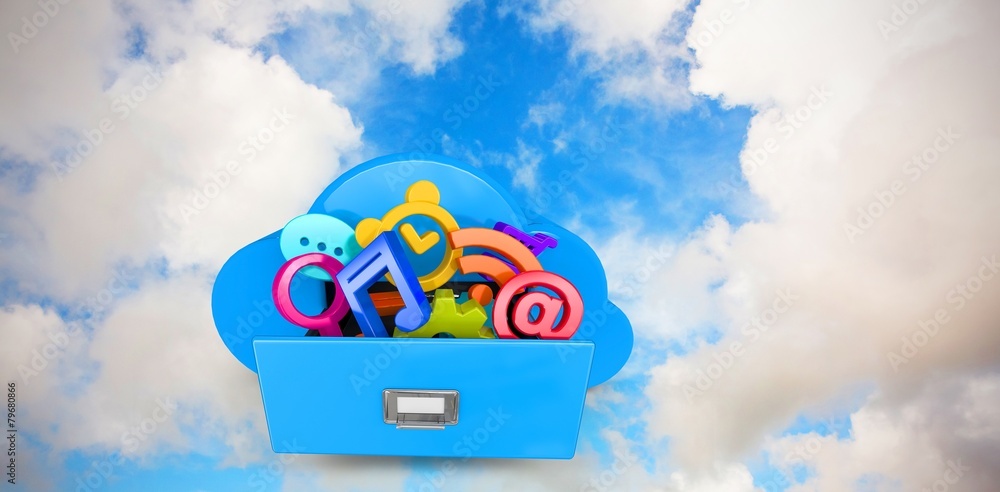 Poster Composite image of cloud computing drawer