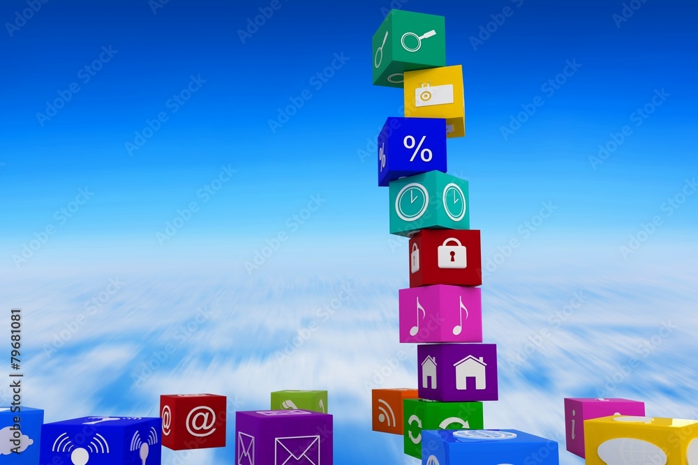 Poster Composite image of app cubes