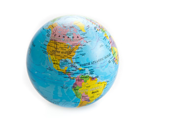 globe world toy isolated on white background