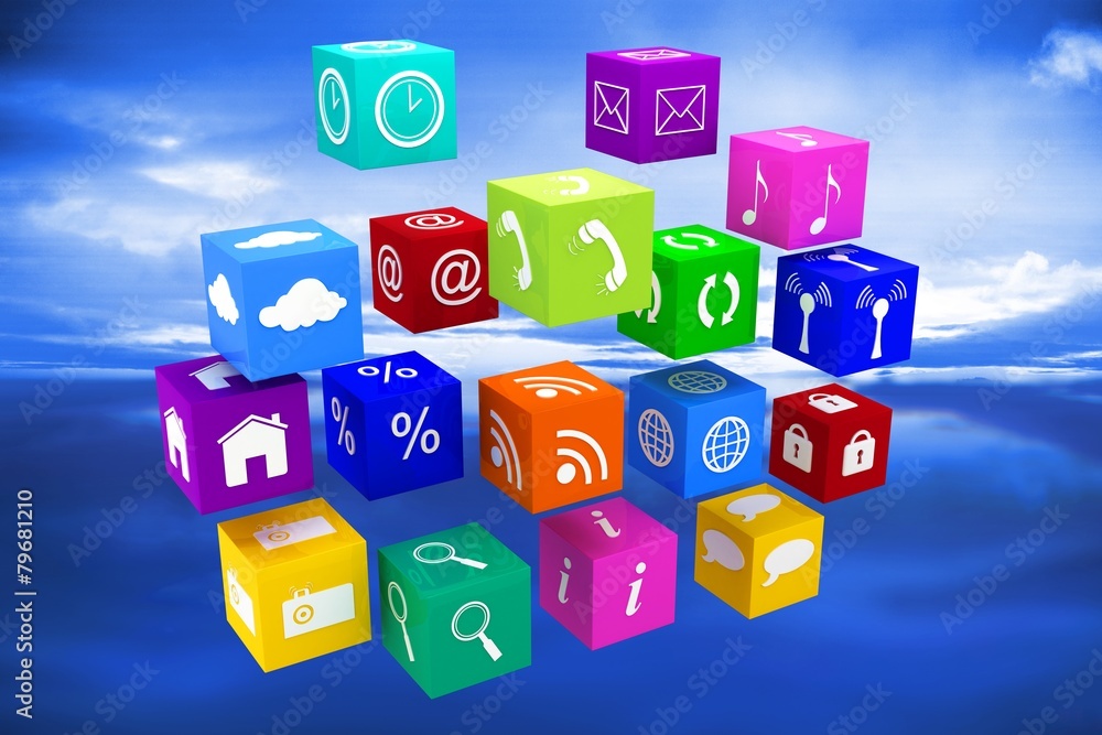 Poster Composite image of app cubes
