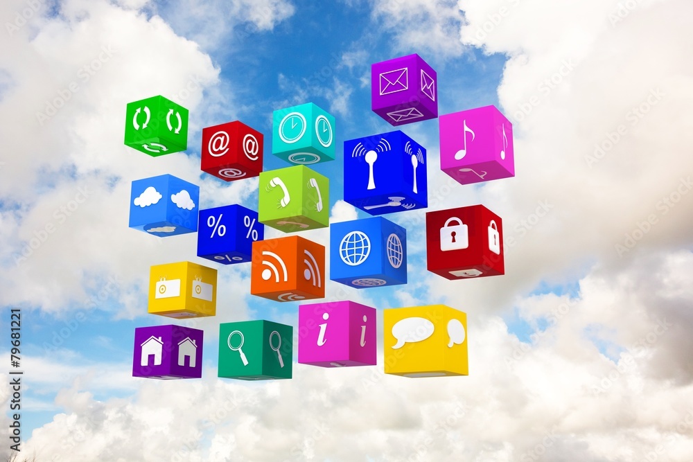 Poster Composite image of app cubes