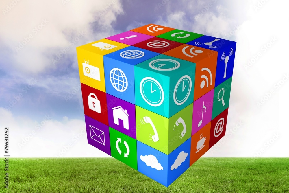 Poster Composite image of app cube