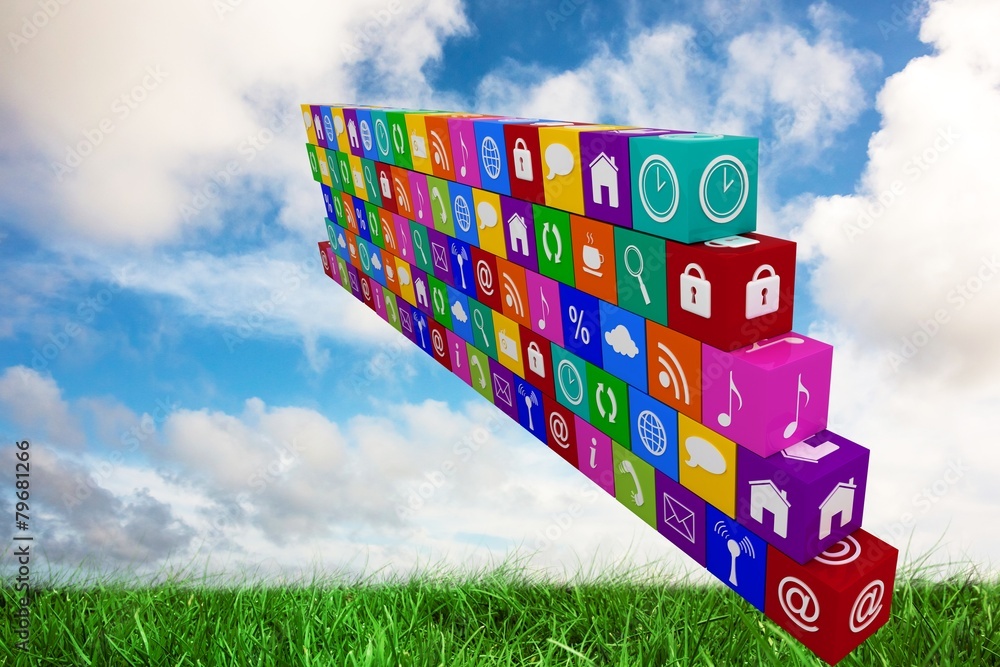 Poster composite image of wall of apps