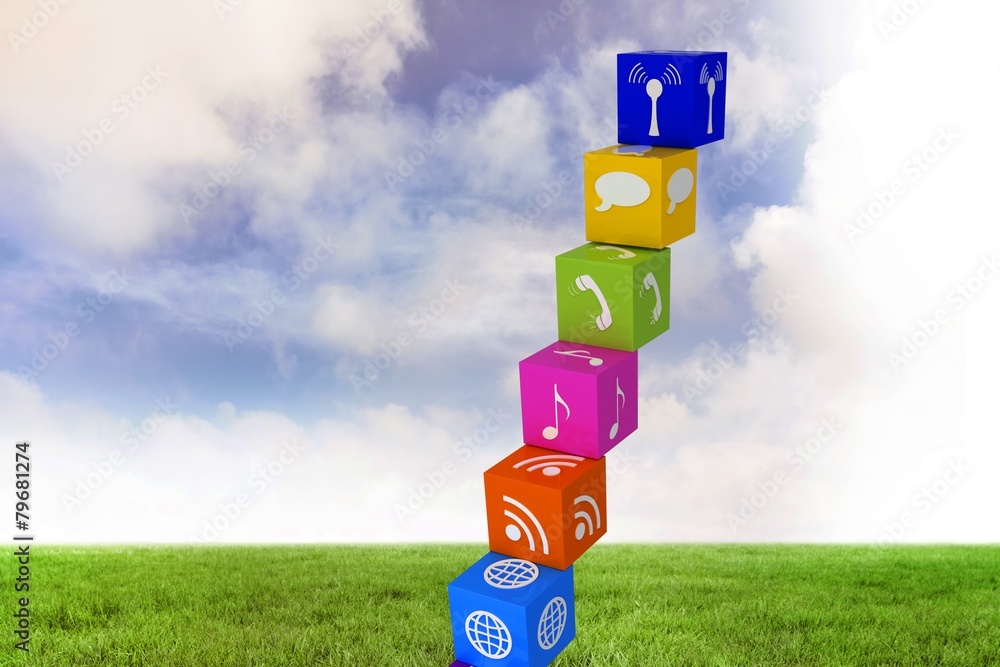 Aufkleber composite image of app steps