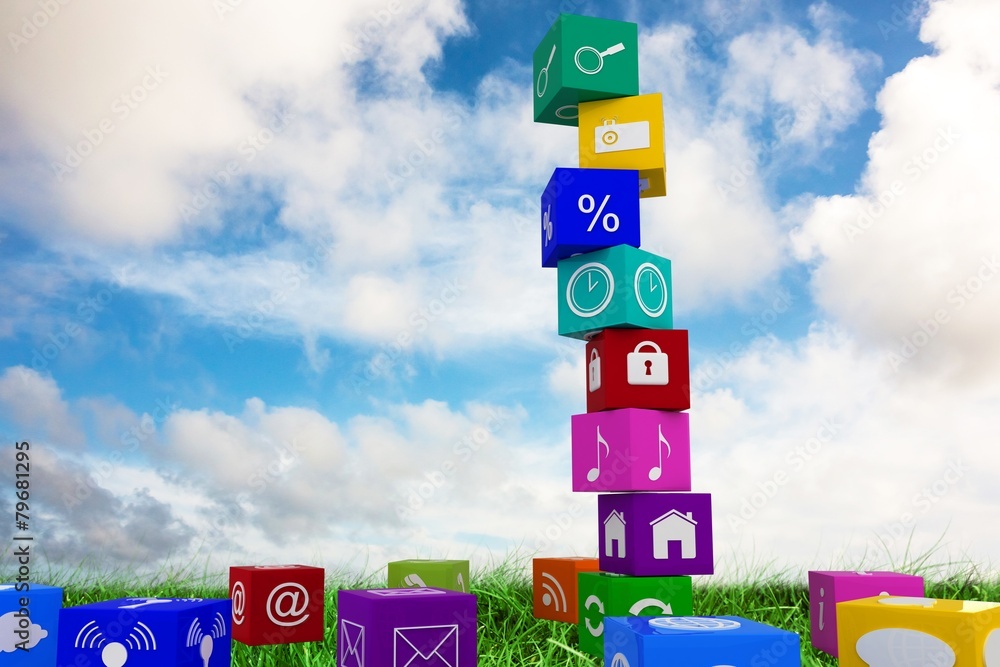 Poster Composite image of app cubes