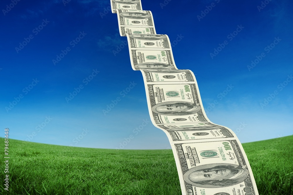 Poster composite image of bumpy dollar road
