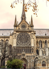 Panele Szklane  Paryż. Katedra Notre Dame. Efekt vintage