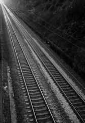 two train track rails