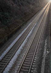 two train track rails